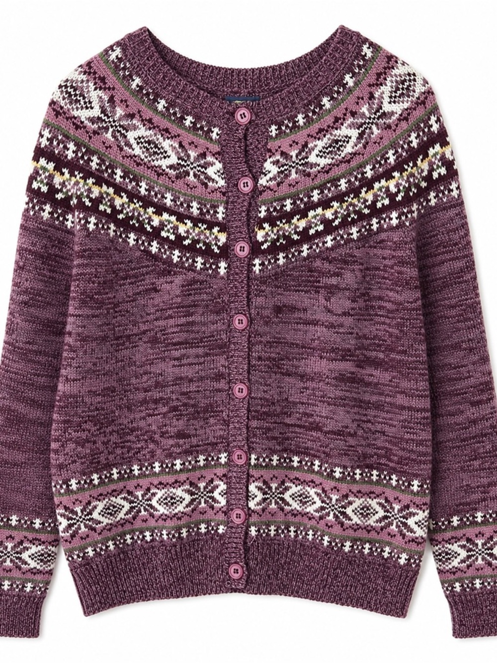 Fair Isle Knit Cardigan Sweater l Nordic Cottagecore l Size Medium - Picture 2 of 9